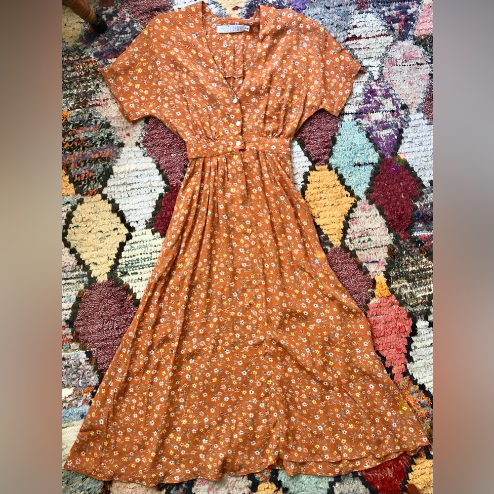 Christy Dawn Orange Floral Dress
